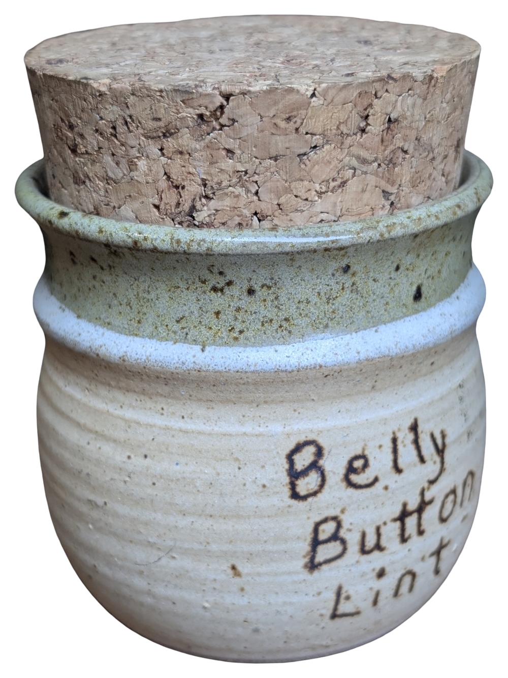 Studio Pottery "Belly Button Lint" Jar Cork Lid | Handmade | Signed Gibson - Picture 4 of 7